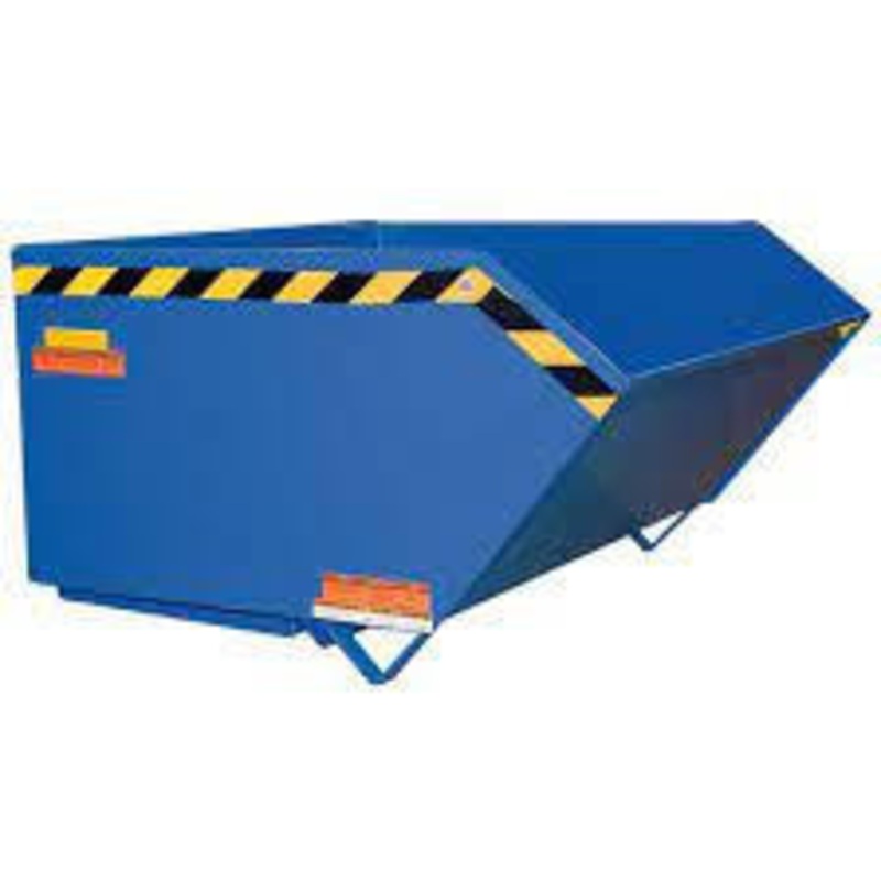 Steel Low Profile Self Dumping Hopper, 1 Cu Yd, 4000 lb., Blue