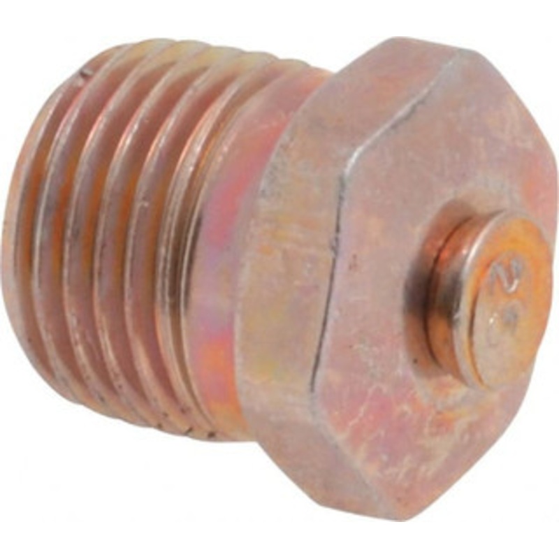 Alemite 1/8 Thread, 15 to 25 psi Relief Pressure, Steel, Zinc Plated, Relief Vent 7/16 Hex Flats Diam 323060 – 03244811
