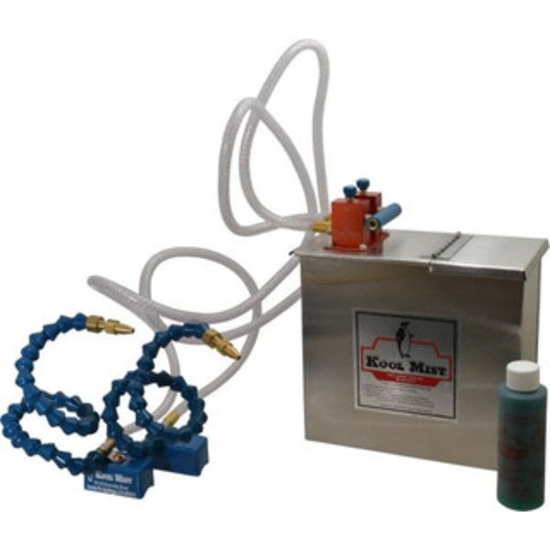Kool Mist 2 Outlet, 1 Gal Tank Capacity, Stainless Steel Tank Mist Coolant System 4 ft. Coolant Line Length, 18 Hose Length, 5/16 Nozzle Diam 102NF18 – 09421108