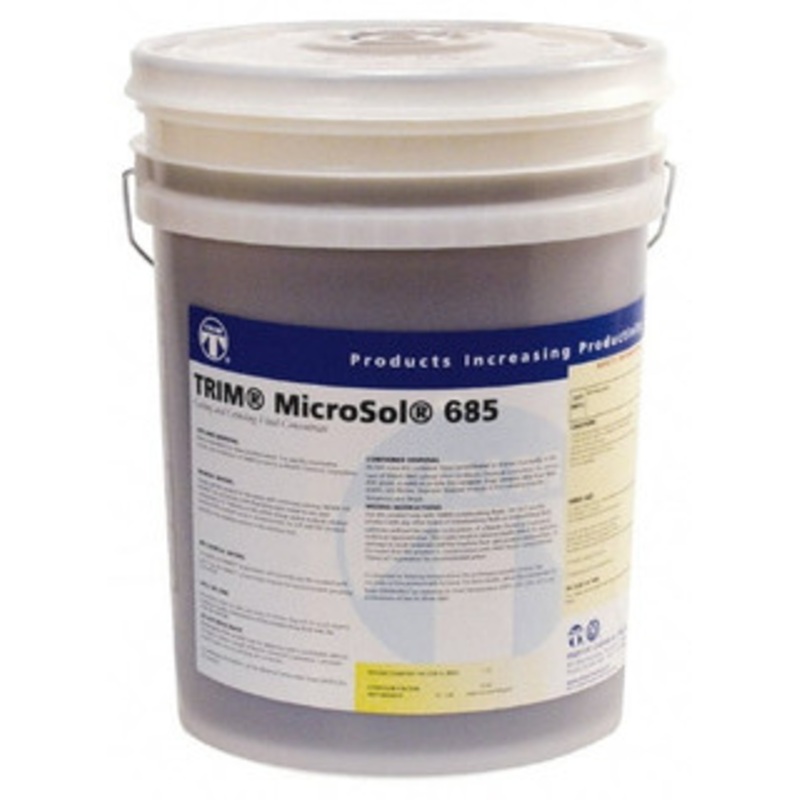 Master Fluid Solutions TRIM MicroSol 685 5 Gal Pail Cutting & Grinding Fluid Semisynthetic, For Use on Copper, Ferrous Metals, Iron, Nonferrous Metals, Stainless Steel, Steel MS685/5 – 40282337