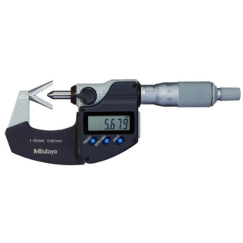 Mitutoyo Digital V-Anvil 3-Flute Micrometer, .4-1in./10.16-25.4mm – 314-362-30
