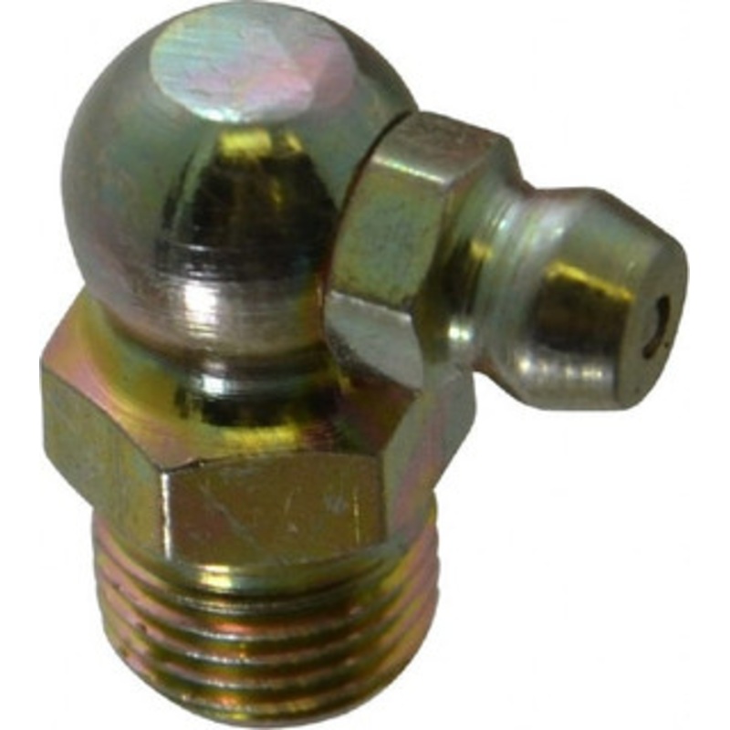 PROLUBE 90 Head Angle, 1/8-27 PTF Steel Standard Grease Fitting 7/16 Hex, 21.3mm Overall Height, 7.6mm Shank Length, Zinc Plated Finish GFT/1-8/27/90-5 – 08060790