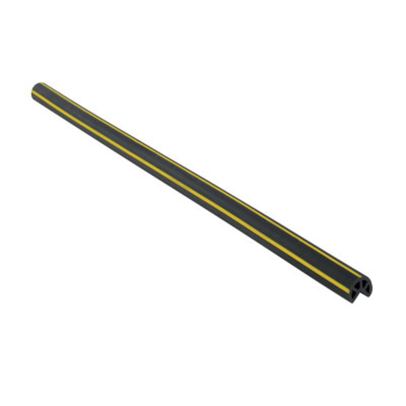 Rubber PVC Edge Guard 3/4in x 3/4in Slot, Black / Yellow