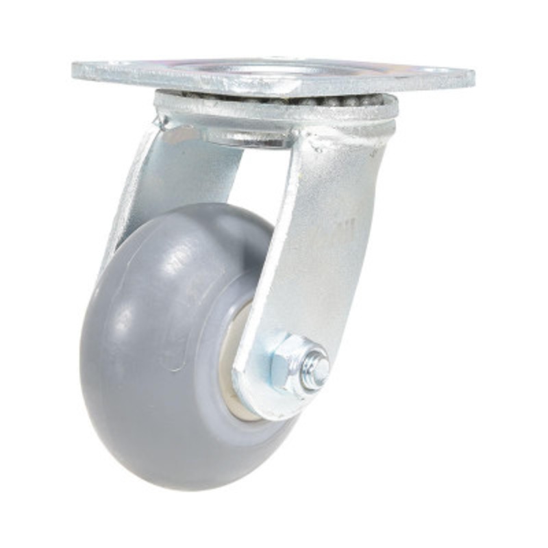 ThermoSwivel,Rigid Caster, 4 x 2in Width 485lb, Light, Gray