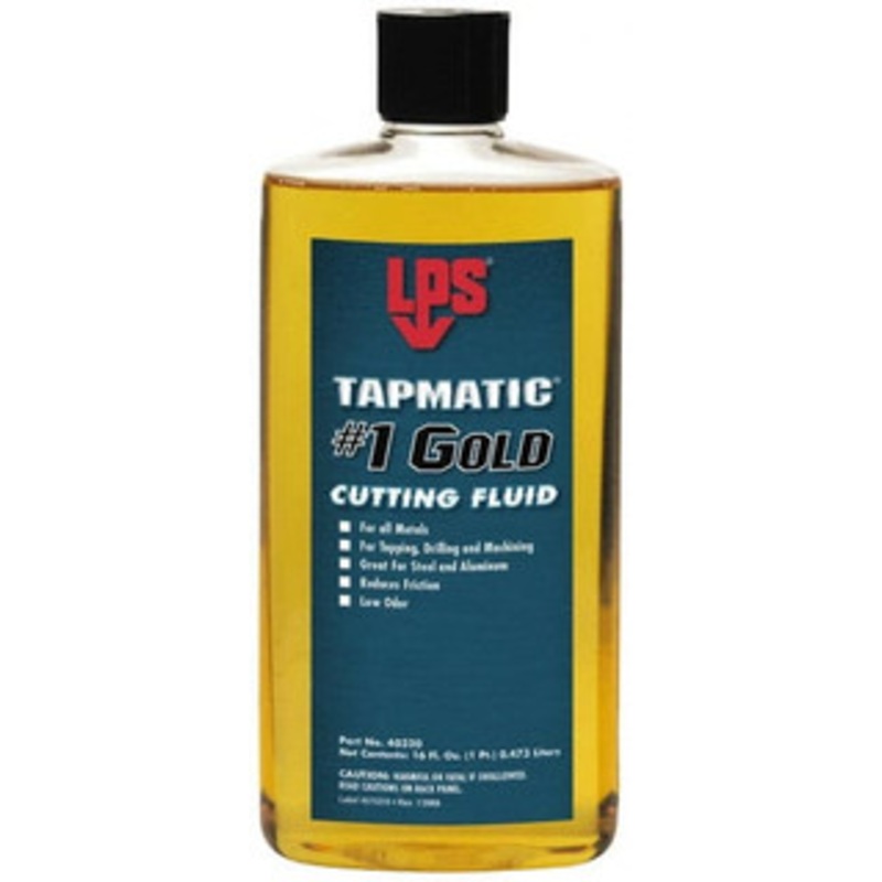 LPS Labs Tapmatic #1 Gold 1 Pt Bottle Cutting & Tapping Fluid Straight Oil, For Use on Ferrous Metals & Nonferrous Metals 40320 – 00263756