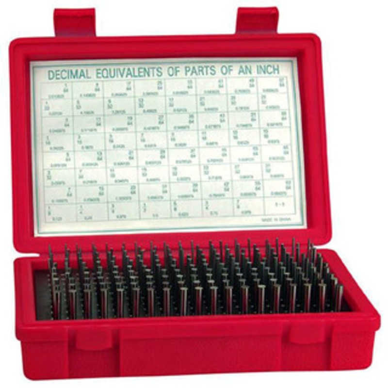 Precise Economy Grade 440 Piece Steel Minus Pin Gage Set, .061 thru .500 Range