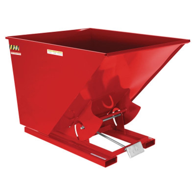 Steel Light Duty Self Dumping Hopper, 2 Cu Yd, 2000 lb., Red