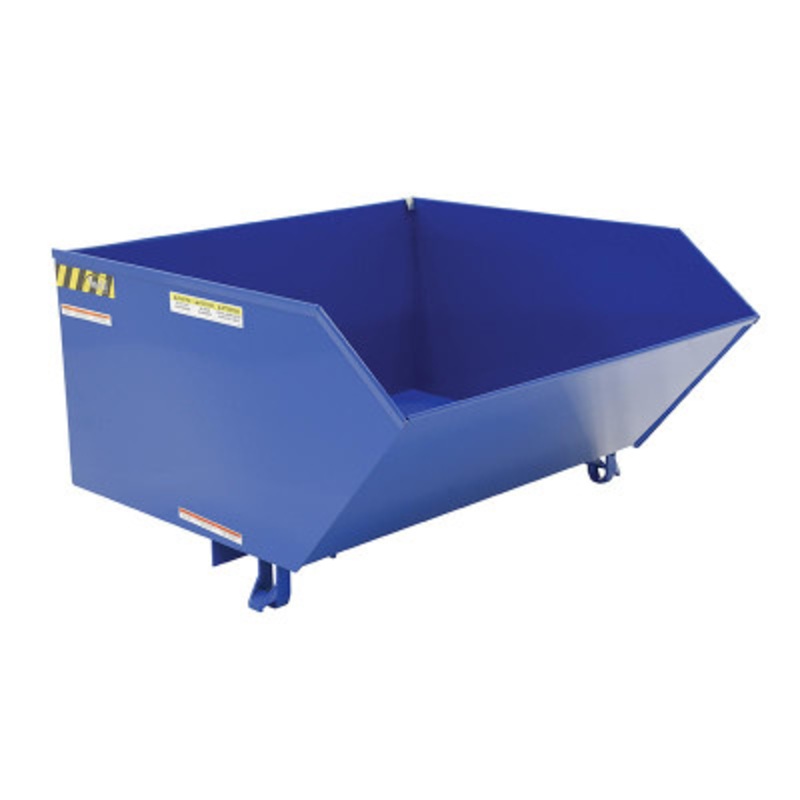 Steel Low Profile Self Dumping Hopper, 1 Cu Yd, 2000 lb., Blue