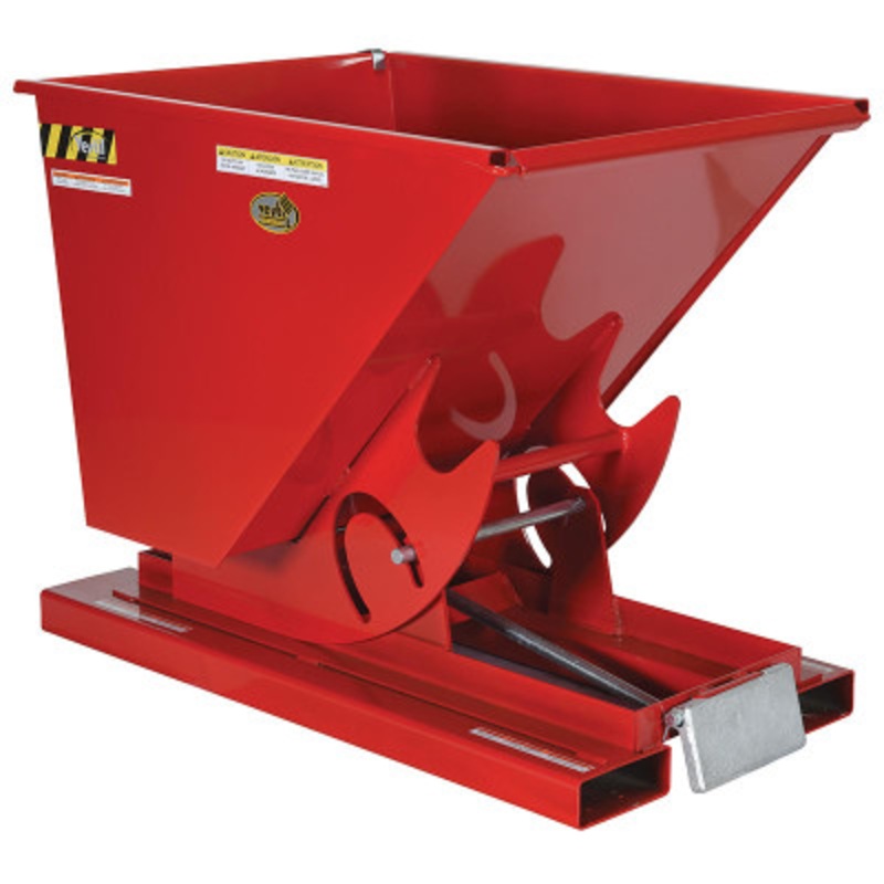 Steel Medium Duty Self Dumping Hopper, 1/4 Cu Yd, 4000 lb., Red