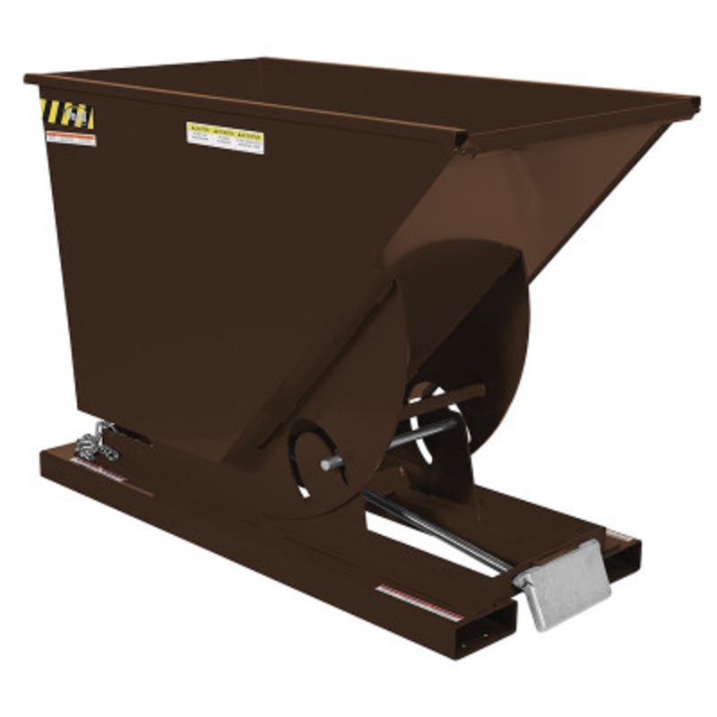 Steel Medium Duty Self Dumping Hopper, 3/4 Cu Yd, 4000 lb., Brown