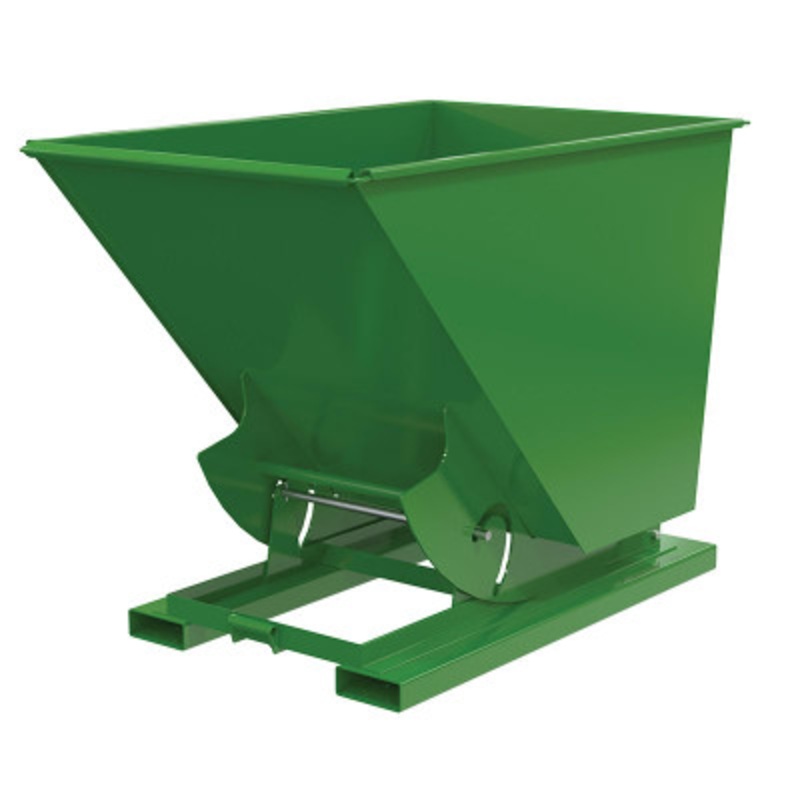 Steel No Bump and Dump Hopper, 1-1/2 Cu Yd, 4000 lb., Green