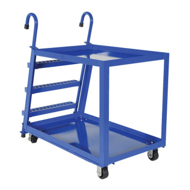 Stock Picker, 2 Shelf, Rubber Casters, 51-3/4 x 27-7/8 x 50-1/8in
