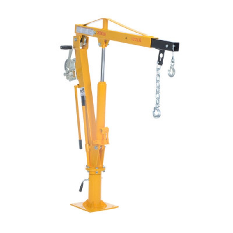 Winch Truck Jib Crane, 44in Reach, 1,000 lb. Extended, Yellow