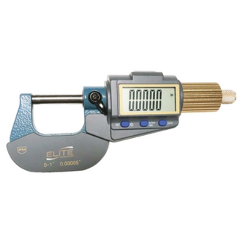 Elite Precision Flat End Spindle Outside Micrometer, 0-1 Range – E01.54EM