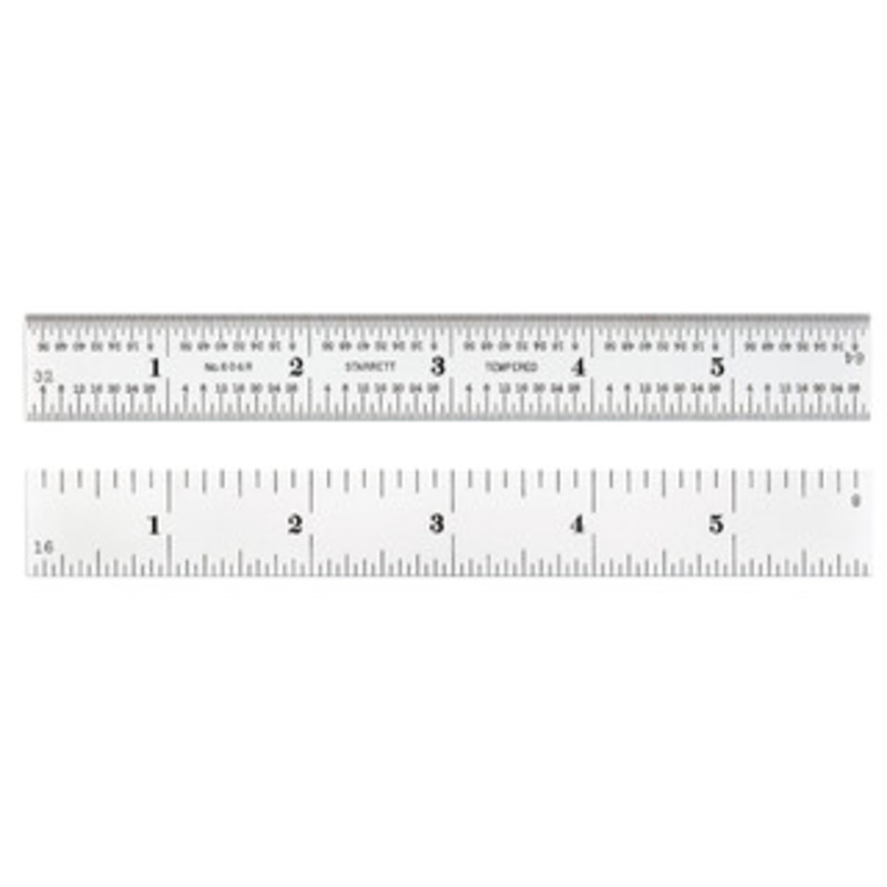 Starrett Steel Rule with Inch Graduations and SLC, 6, EDP 66884 – C604R-6-SLC