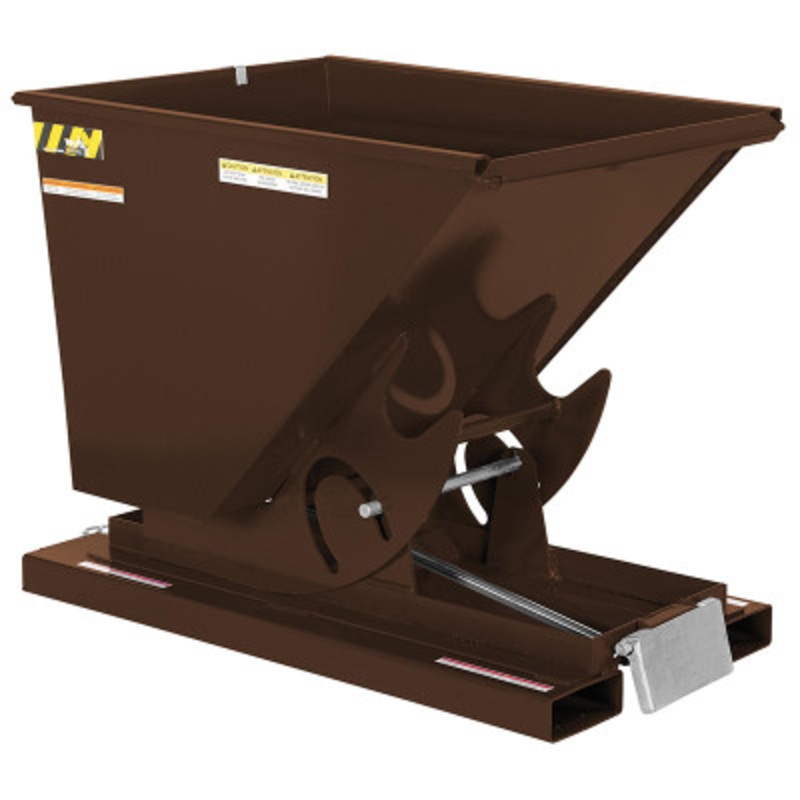 Steel Medium Duty Self Dumping Hopper, 1/2 Cu Yd, 4000 lb., Brown
