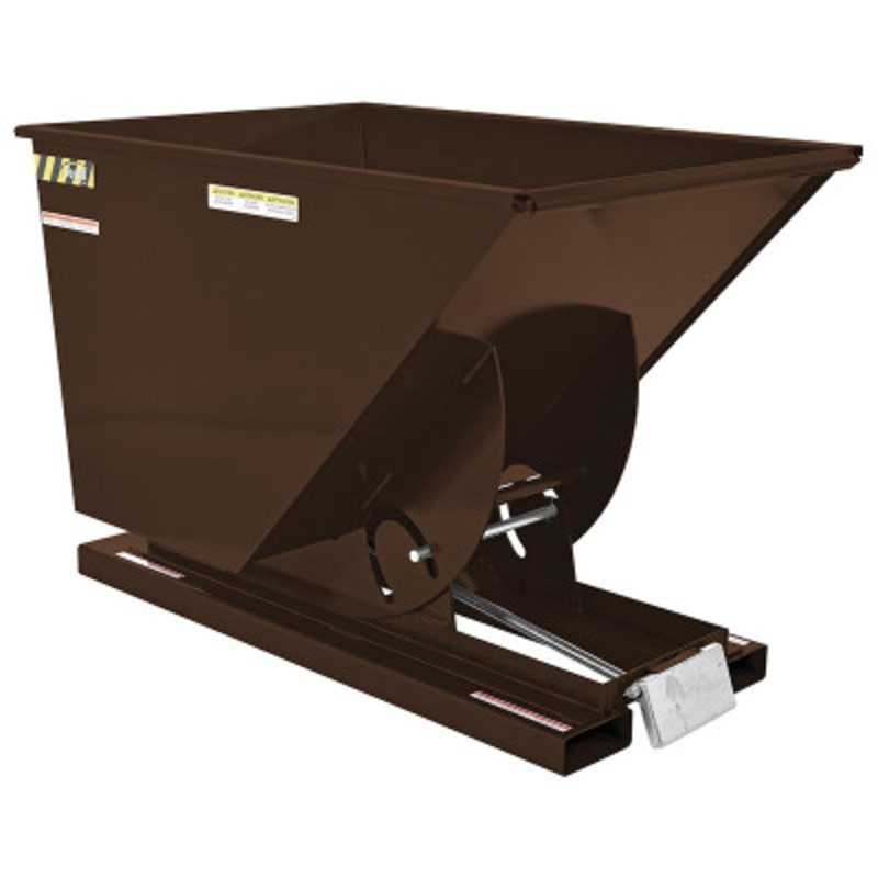 Steel Medium Duty Self Dumping Hopper, 1 Cu Yd, 4000 lb., Brown