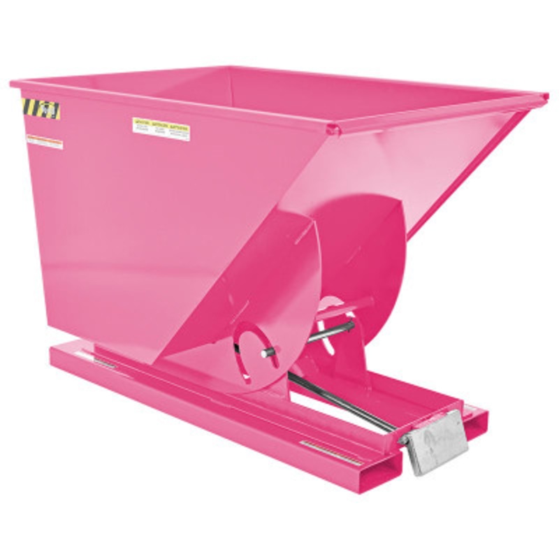 Steel Self Dumping Hopper, 1 Cu Yd, 2000 lb., Bubble Gum