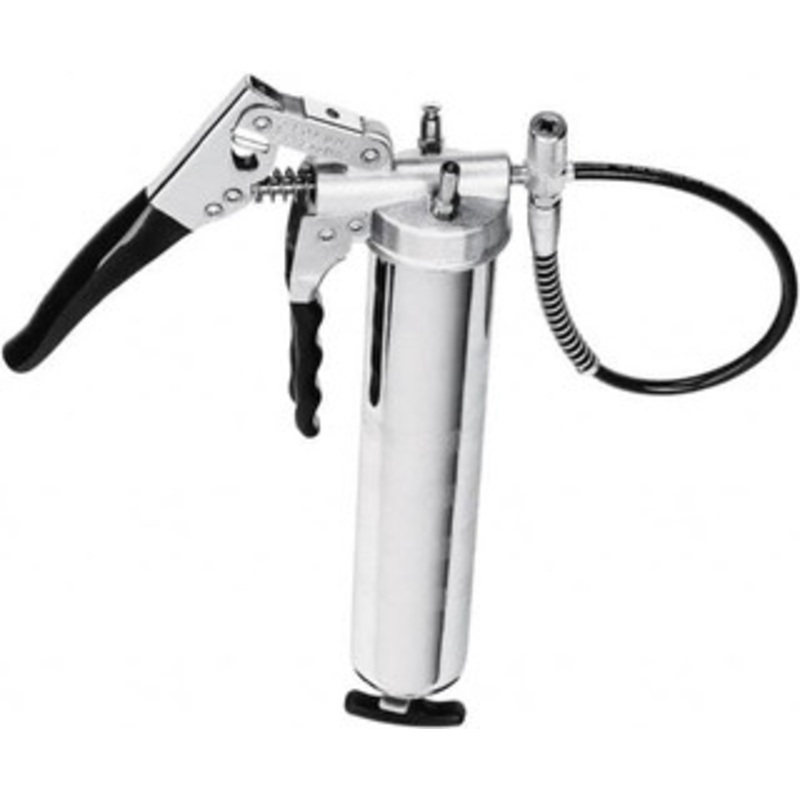LuMax 8,500 Max psi, Flexible Pistol Grease Gun 14 oz Capacity, 1/8 Thread Outlet, 25 Strokes per oz, 3-Way Fill LX-1153 – 48932990