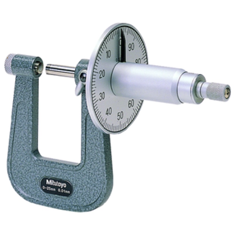 Mitutoyo Mechanical Sheet Metal Micrometer w/Graduated Dial, 0-25mm – 119-202