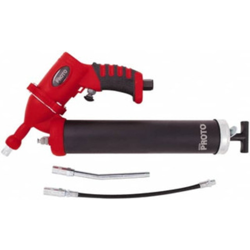 Proto 3,600 Max psi, Air-Operated Grease Gun 14 oz Capacity, 1/8 Thread Outlet, 3-Way, Bulk, Cartridge & Filler Pump JFC53HD – 72160211