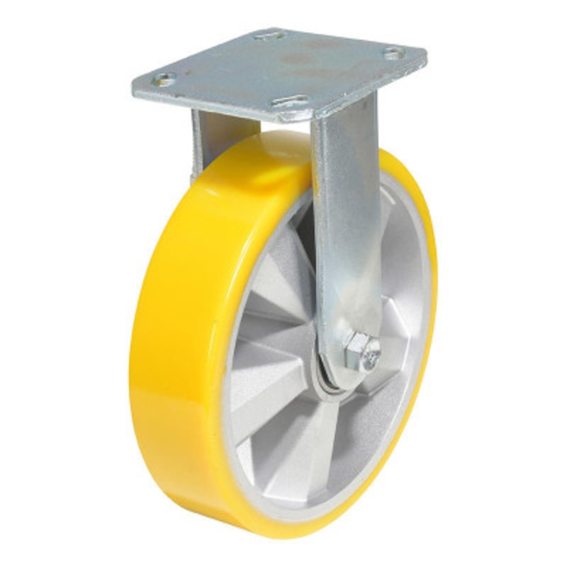 Rigid Caster, 8in Diameter x 2in Width 1212 lb., Yellow/Gray
