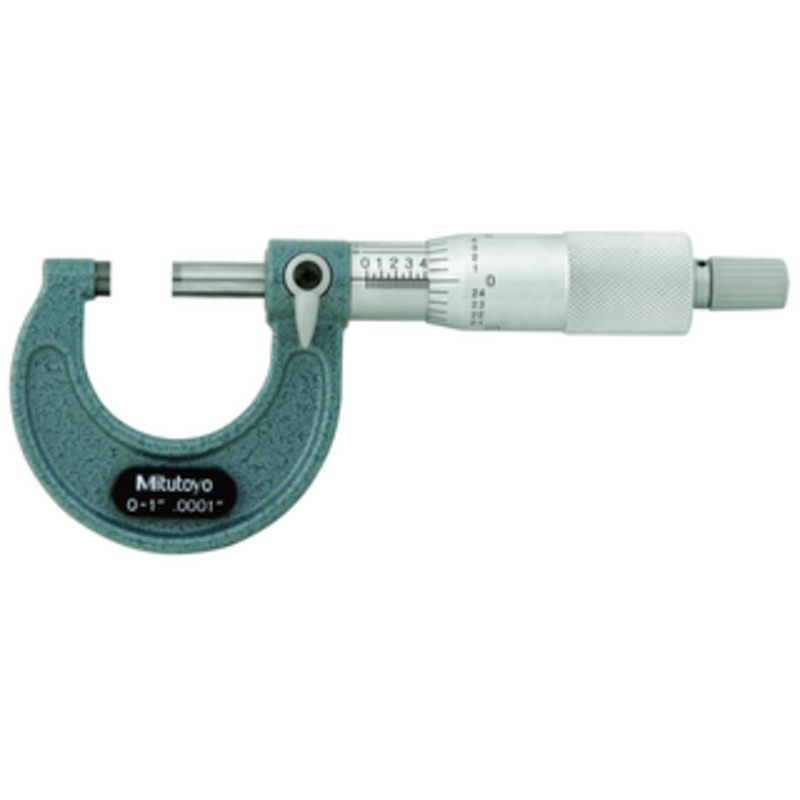 Mitutoyo Outside Micrometer, Manual 0-1 Ratchet Stop – 103-131