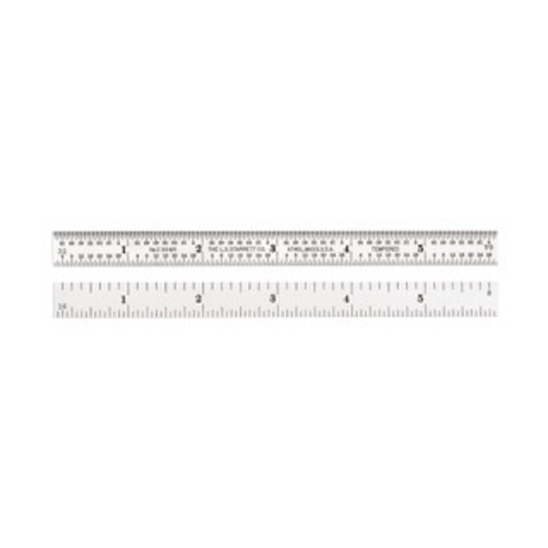 Starrett Steel Rule with Inch Graduations, 6, EDP 66008 – C304R-6