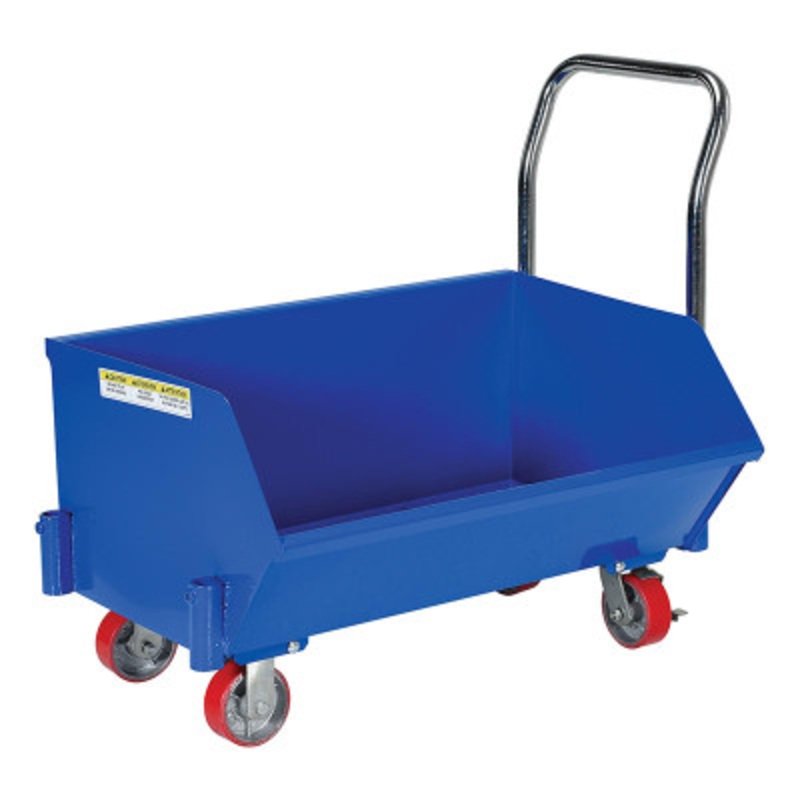 Steel Low Profile Hopper, 1/4 Cubic Yard, 1,000 lb., Blue
