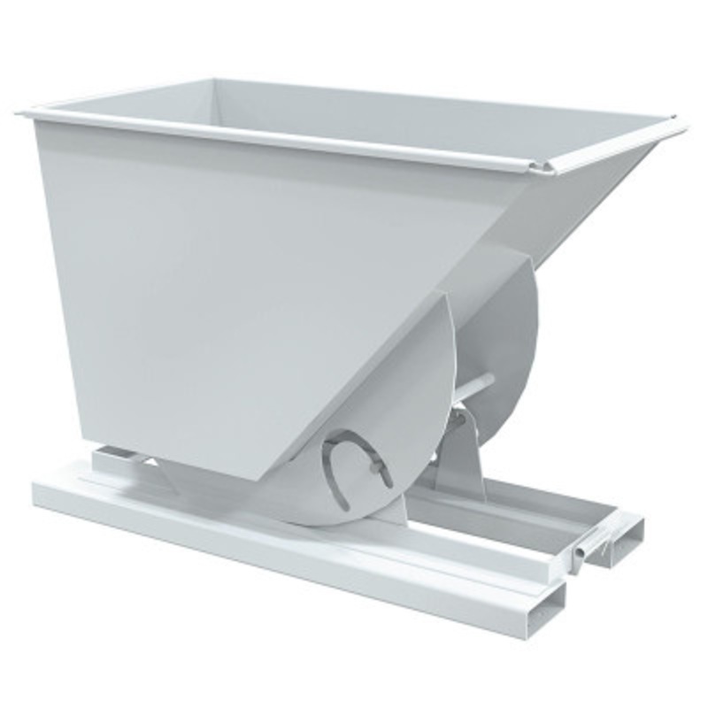 Steel No Bump and Dump Hopper, 3/4 Cu Yd, 4000 lb., White