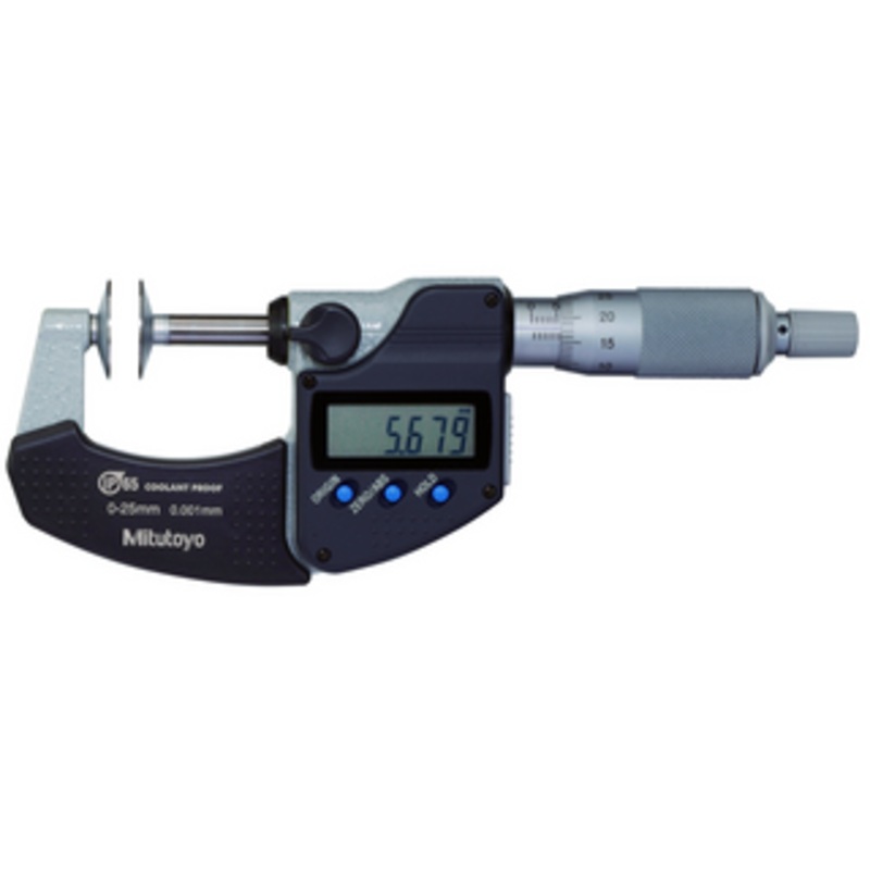 Mitutoyo Disk Micrometer, Digital, IP65, 0-25mm – 323-250-30