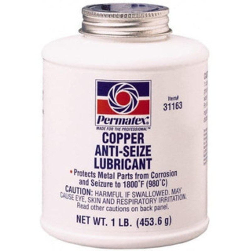 Permatex 16 oz Bottle High Temperature Anti-Seize Lubricant Copper, -30 to 1,800F, Copper Colored, Water Resistant 31163 – 77847283