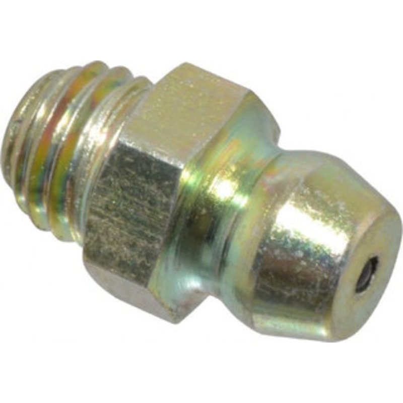 PROLUBE Straight Head Angle, 1/4-28 UNF Steel Standard Grease Fitting 5/16 Hex, 13.7mm Overall Height, 4.6mm Shank Length, Zinc Plated Finish GFT/1-4/28-ST10 – 08060717