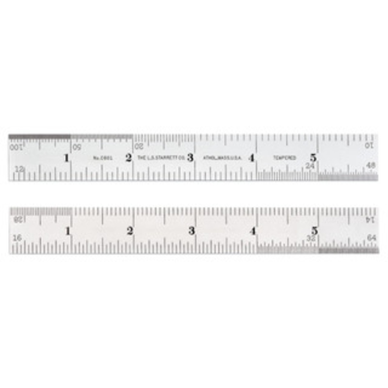 Starrett Steel Rule with Inch Graduations, 6, EDP 52639 – C601-6