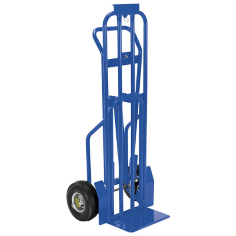 Steel Four Wheel Hand Truck, 600 lb., Blue