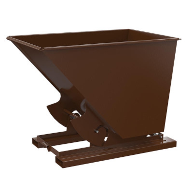 Steel No Bump and Dump Hopper, 1-1/2 Cu Yd, 4000 lb., Brown