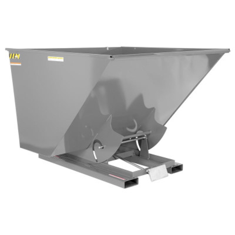 Steel Self Dumping Hopper, 2-1/2 Cu Yd, 4000 lb., Gray