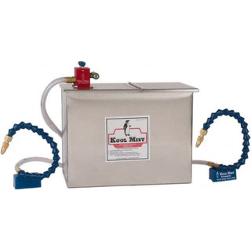 Kool Mist 2 Outlet, 3 Gal Tank Capacity, Stainless Steel Tank Mist Coolant System 4 ft. Coolant Line Length, 18 Hose Length, 5/16 Nozzle Diam 352NF18 – 09421264