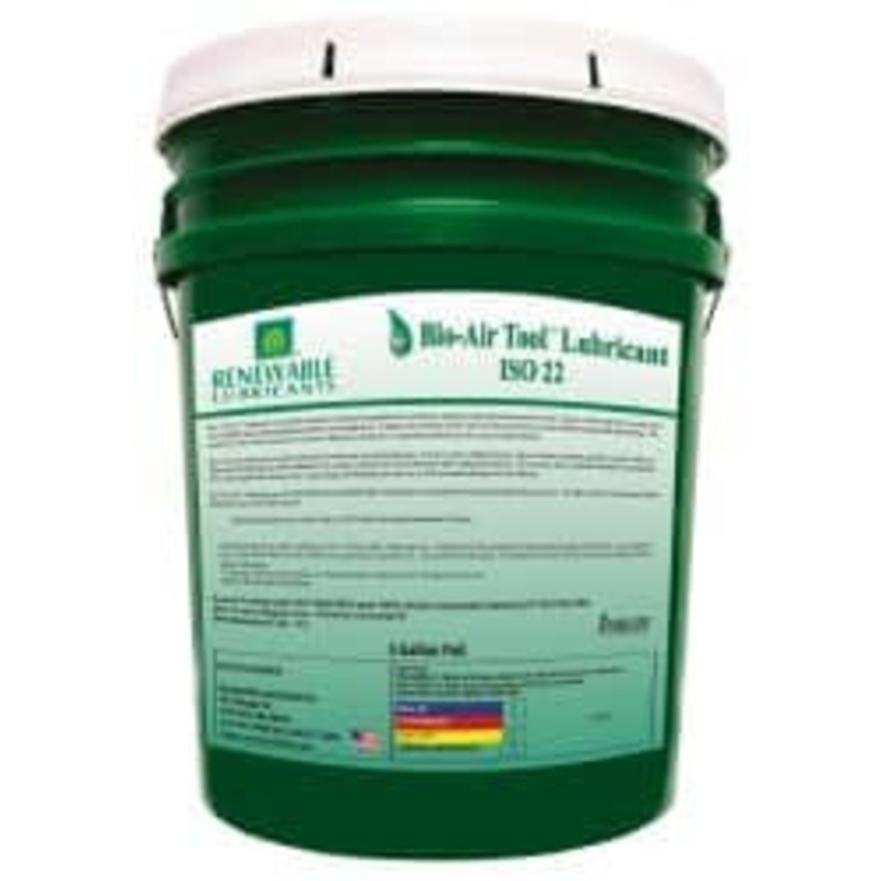 Renewable Lubricants 5 Gal Pail, ISO 22, Air Tool Oil -40F to 420, Series Bio-Air 83104 – 62685409