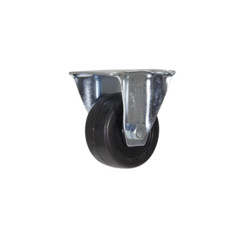 Rubber Rigid Caster, 2in Diameter x 1in Width 55 lb., Black