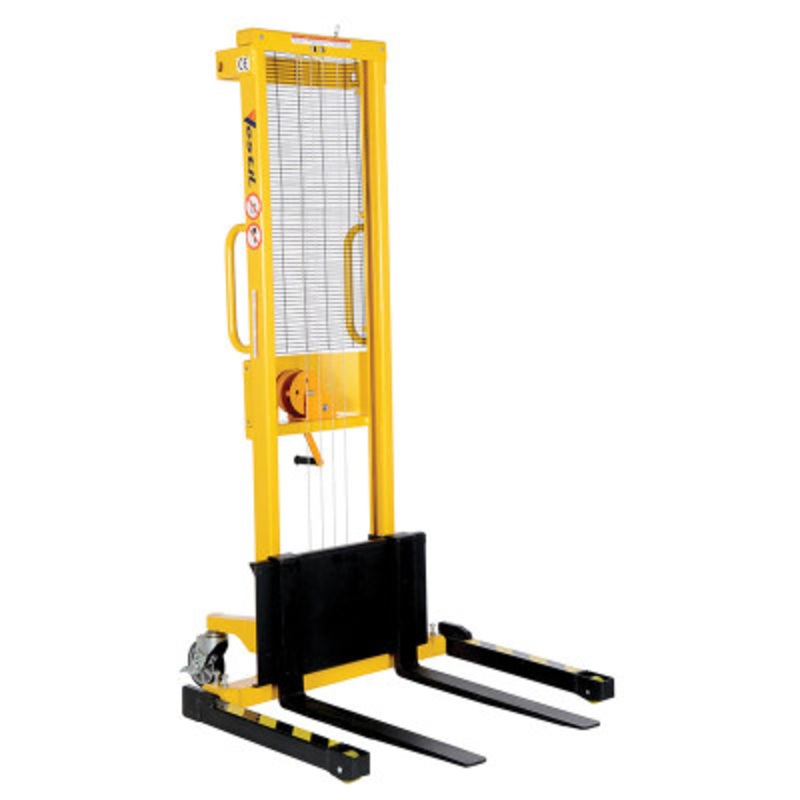 Stacker with Adjustable Manual Hand Winch, 770lb, Blk / Yell