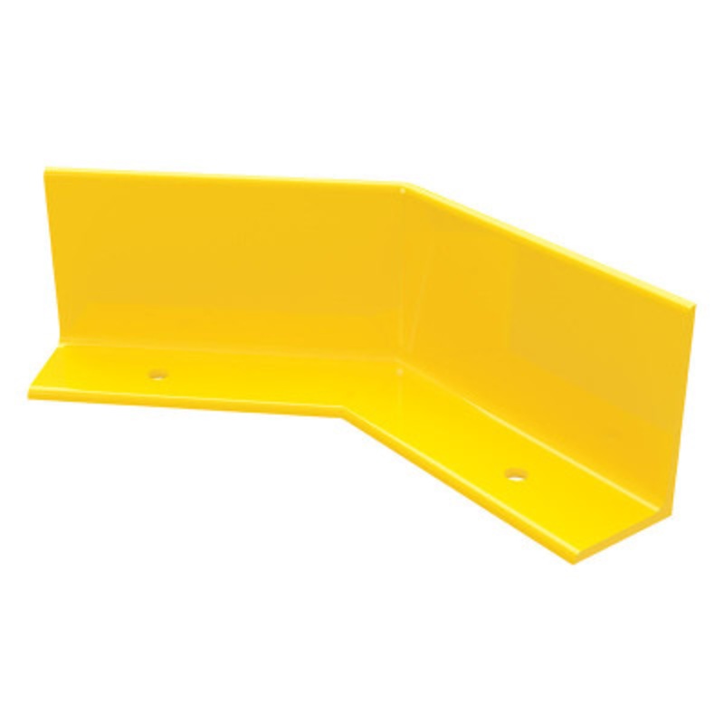 Steel Floor Safety Curb 45 Degree Corner 3/8in Thick, Yellow