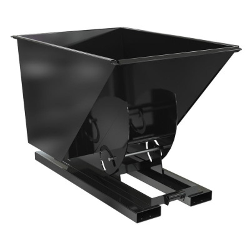 Steel HD No Bump and Dump Hopper, 1 Cu Yd, 6000 lb., Black