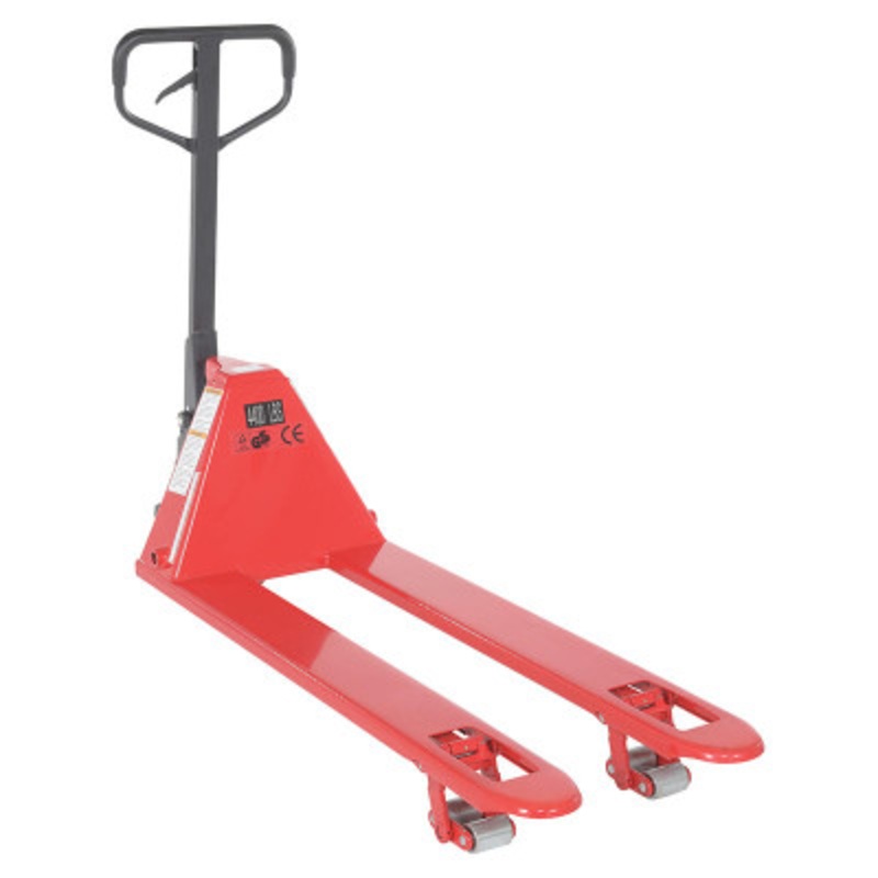 Steel Low Profile Pallet Truck 21in x 48in, 4,000 lb., Red