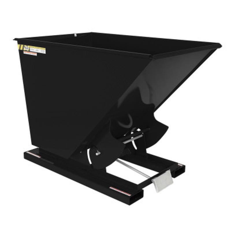 Steel Self Dumping Hopper, 1-1/2 Cu Yd, 4000 lb., Black