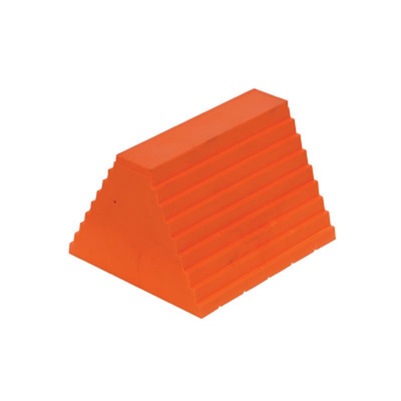 Urethane Eye Bolt Wheel Chock, 6 x 9-1/2 x 8in 20 Ton, Orange