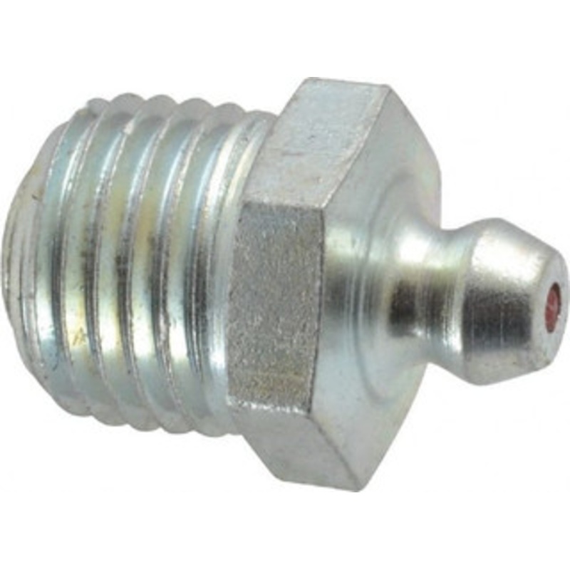 Alemite Straight Head Angle, 1/4 PTF Carbon Steel Standard Grease Fitting 9/16 Hex, 7/8 Overall Height, 27/64 Shank Length, 10,000 Operating psi, Zinc Plated Finish 1627-B – 03244464
