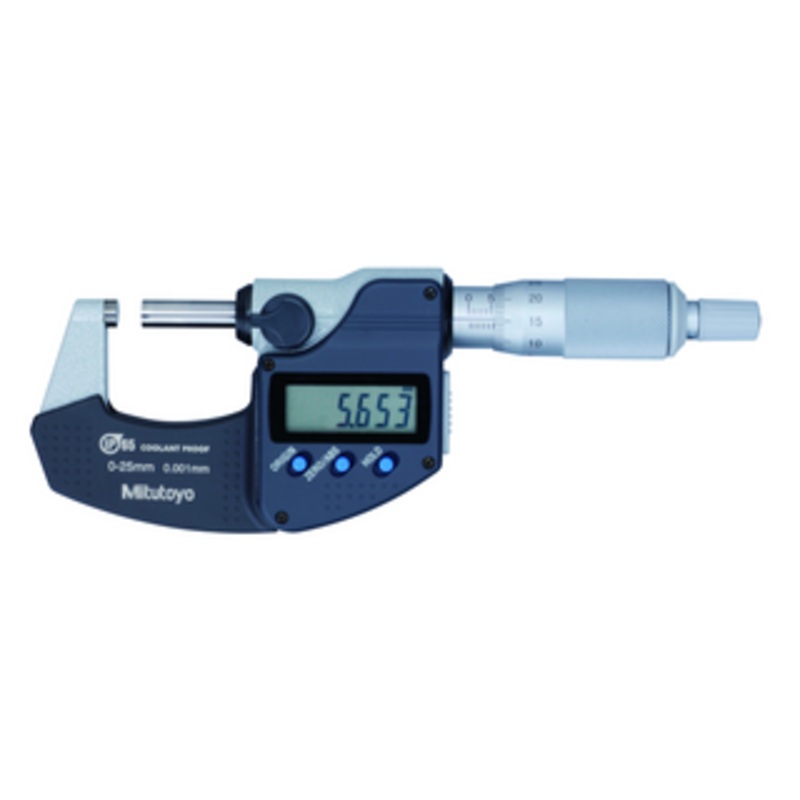 Mitutoyo Digital Micrometer IP65 0-50mm, w/ Output, Ratchet Thimble Set – 293-966-30