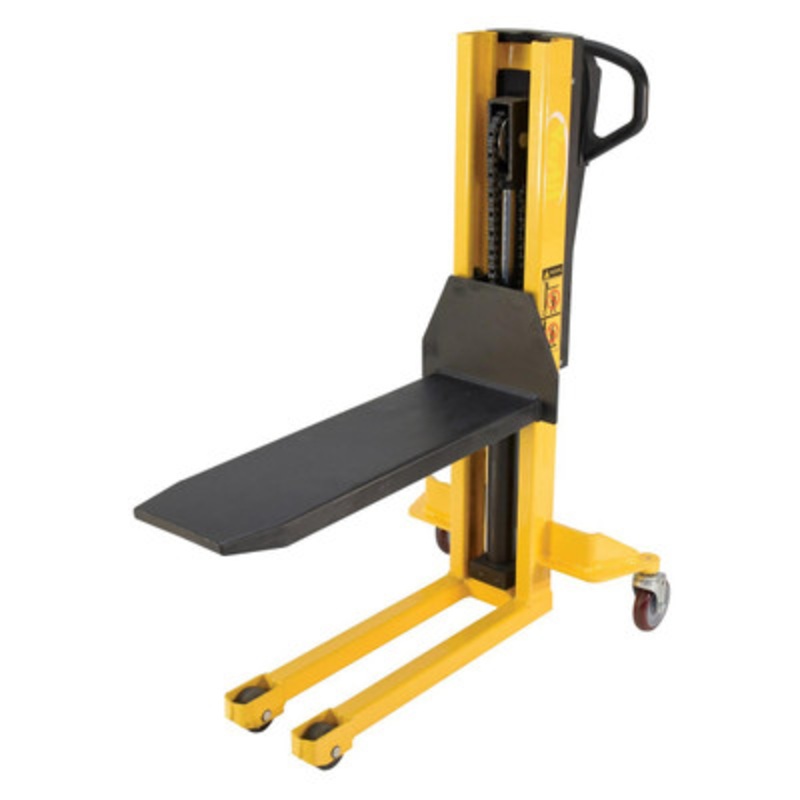 Single Fork Skid Positioner Lifter, 600 lb., Yellow / Black