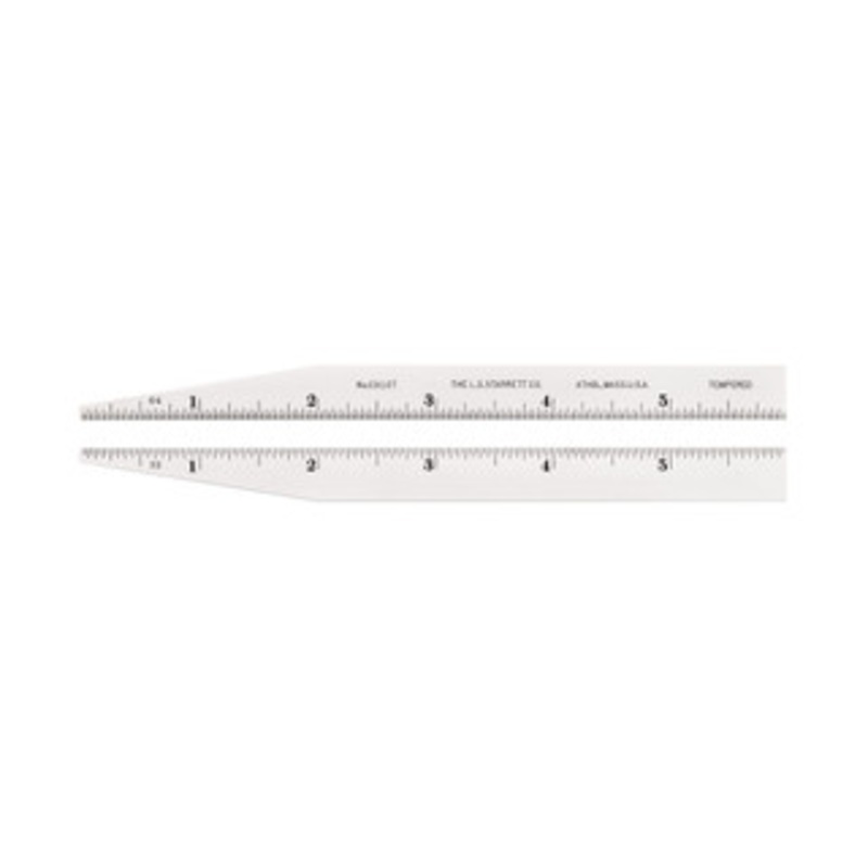 Starrett Tapered Steel Rule with Inch Graduations, 6, EDP 56700 – C310T-6